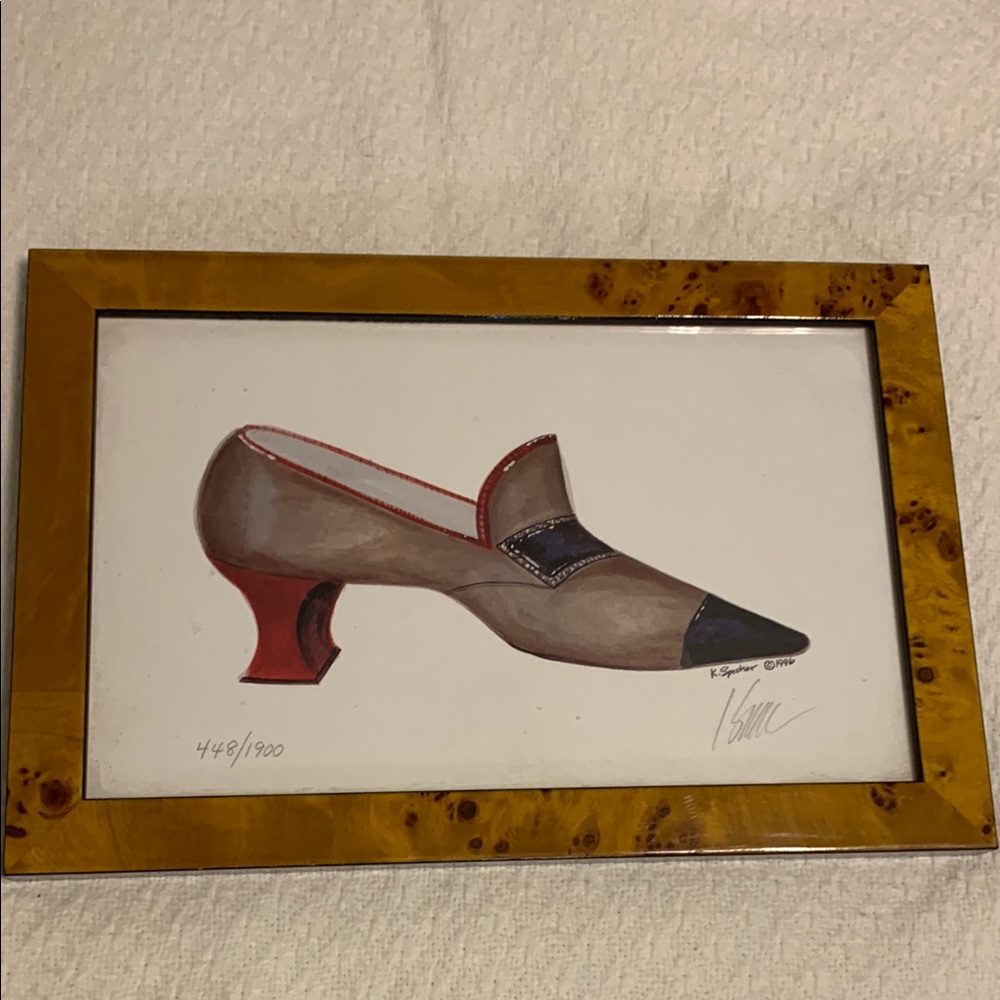 Kolene Spicher’s Brown and Red Women's Shoe framed print